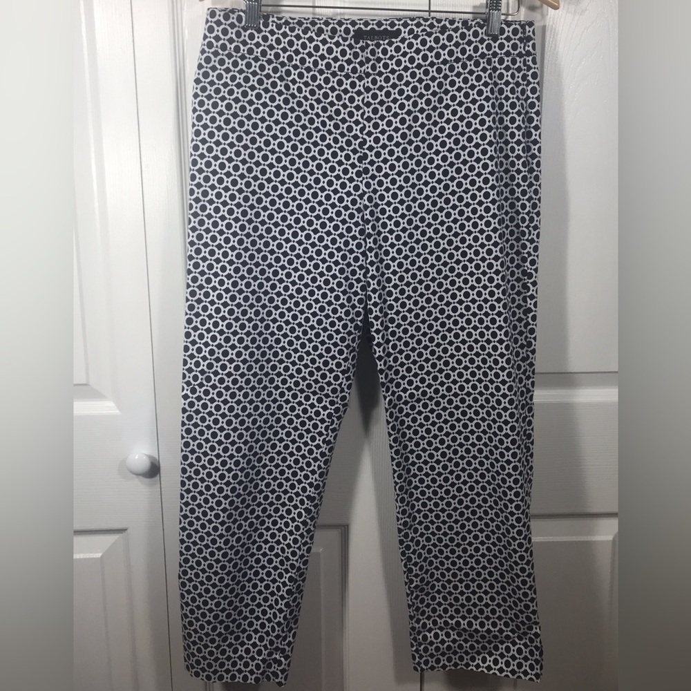 Talbots Heritage Capri Pants, Geometric Pattern, Side-Zip, Women's Size 10